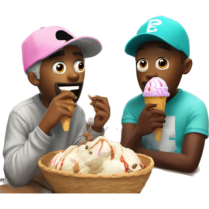 Frank ocean and Tyler the creator eating ice cream while playing Fortnite  emoji