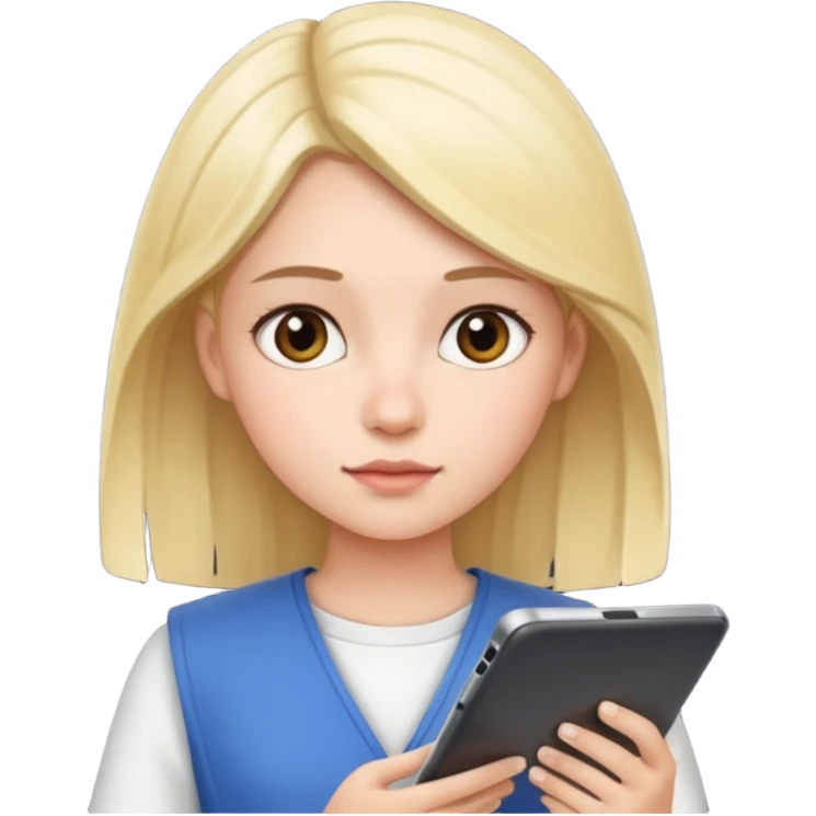 girl taking notes in tablet emoji