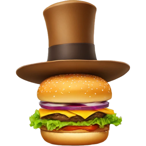 Burger with a hat emoji