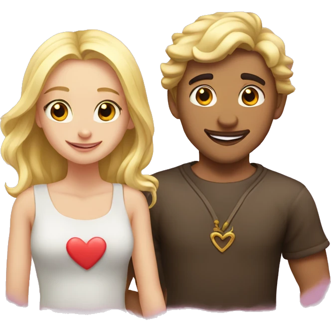 Love magic between a guy and a blond girl  emoji