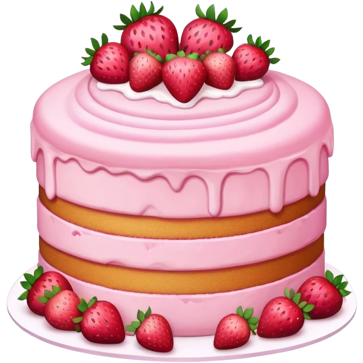 pink cake with strawberries emoji