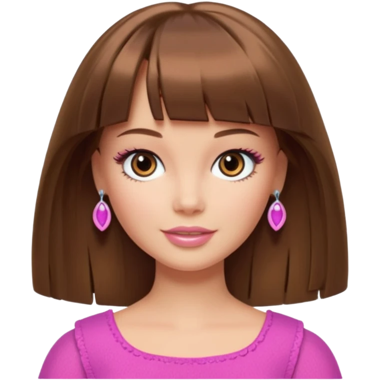 barbie merliah summers with brown hair a fringe and light brown eyes  emoji