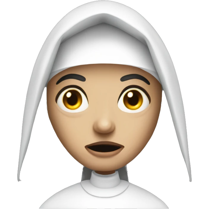evil scary nun from the horror movie nun. face only. emoji