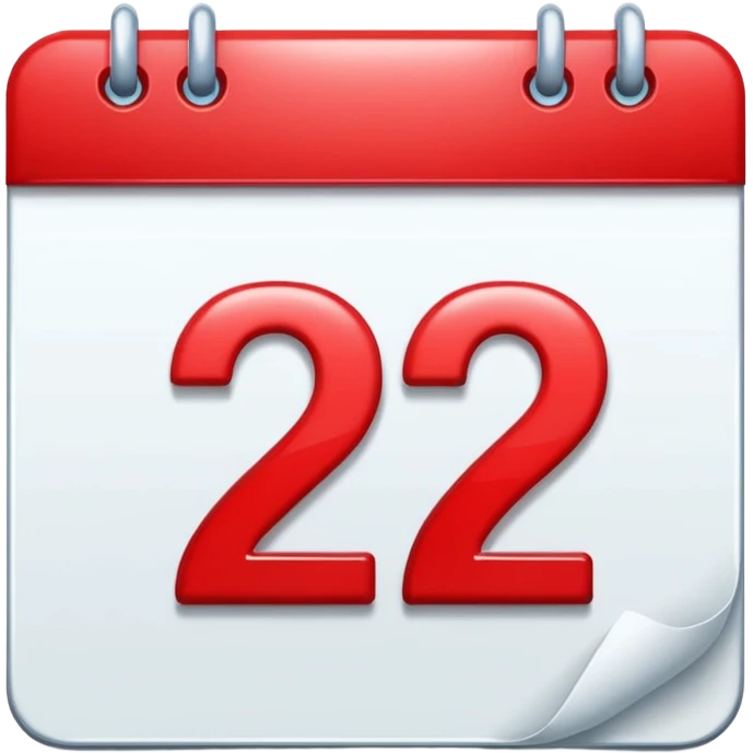 calendar with number 2 red top emoji