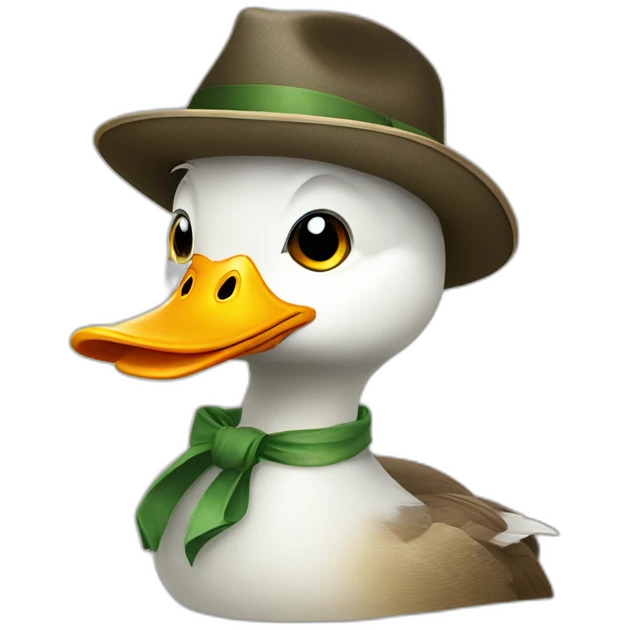 a duck with a hat emoji