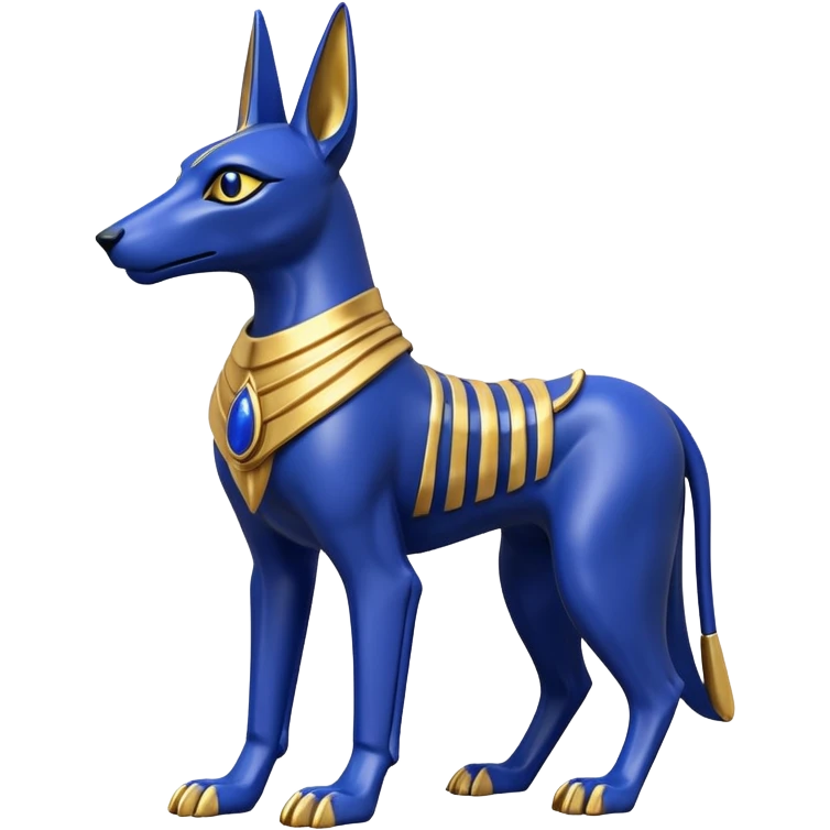 Ancient lapis gold lovely alien anubis immature-aged staged formally posed statue  emoji