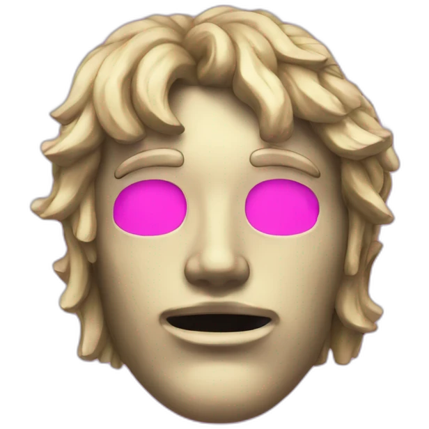 Vaporwave scarred face emoji