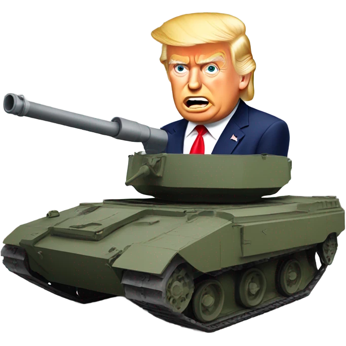 Donald Trump popping out of a tank emoji