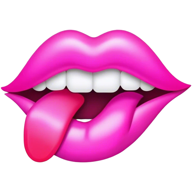 Neon mouth emoji