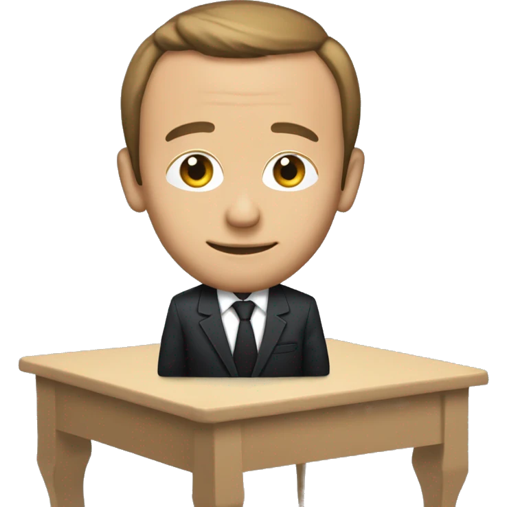 Macron sur une table emoji