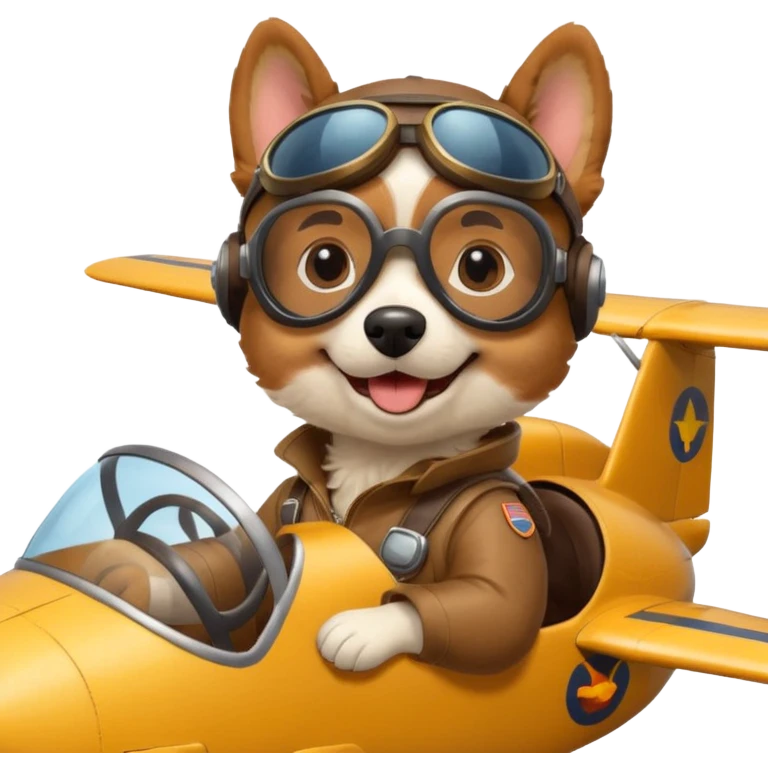 dog pilot riding plane emoji
