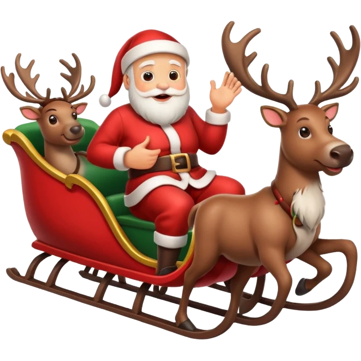 Santa in sleigh with 8 Reindeers emoji