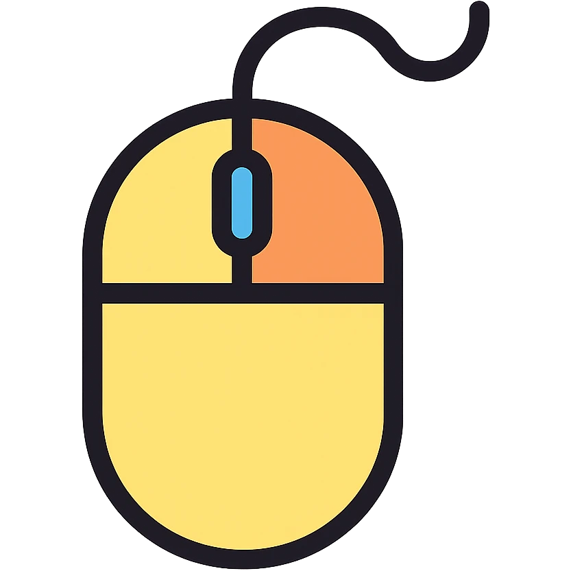 computer mouse, color outline icon style emoji