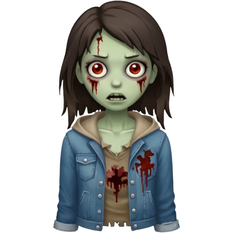 brunette zombie girl emoji