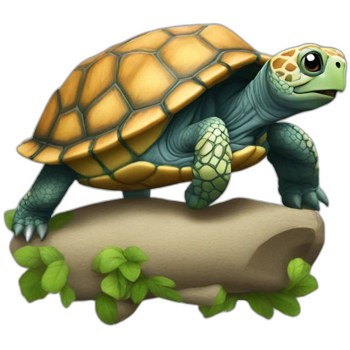 Tortue sur singe emoji