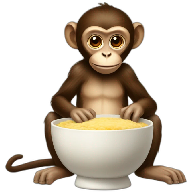 monkey with a bowl of fufu emoji
