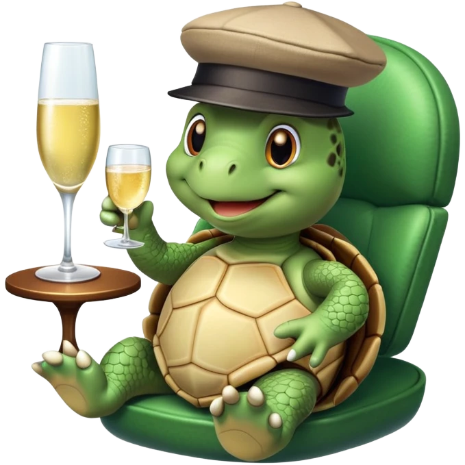 Turtle in first class on a plane emoji