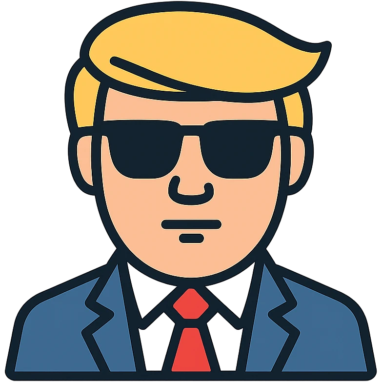 Donald Trump wearing sunglasses emoji