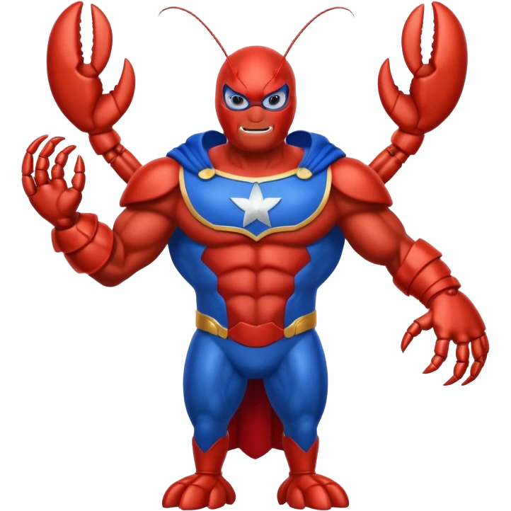 a lobster dressed as a superhero 🦞 emoji