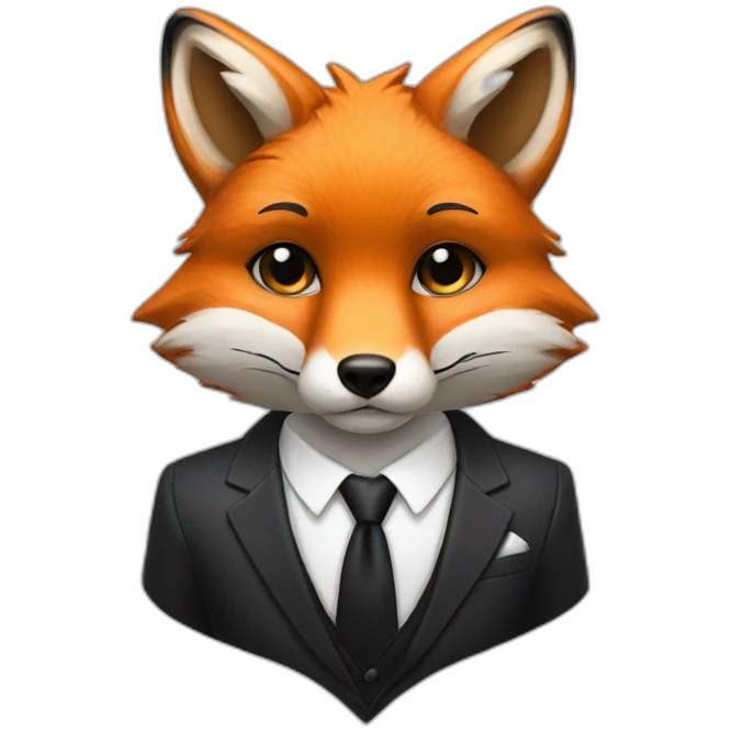Fox in a suit with black head band emoji