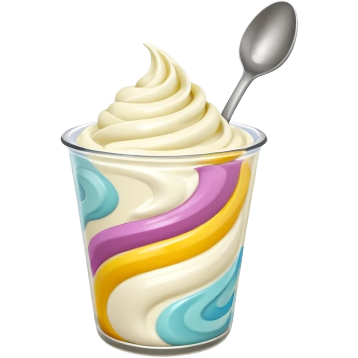 playful yogurt with a spoon emoji