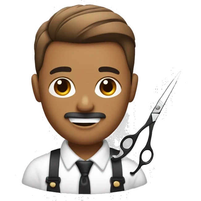 lightbrown barber with scissors and razors emoji