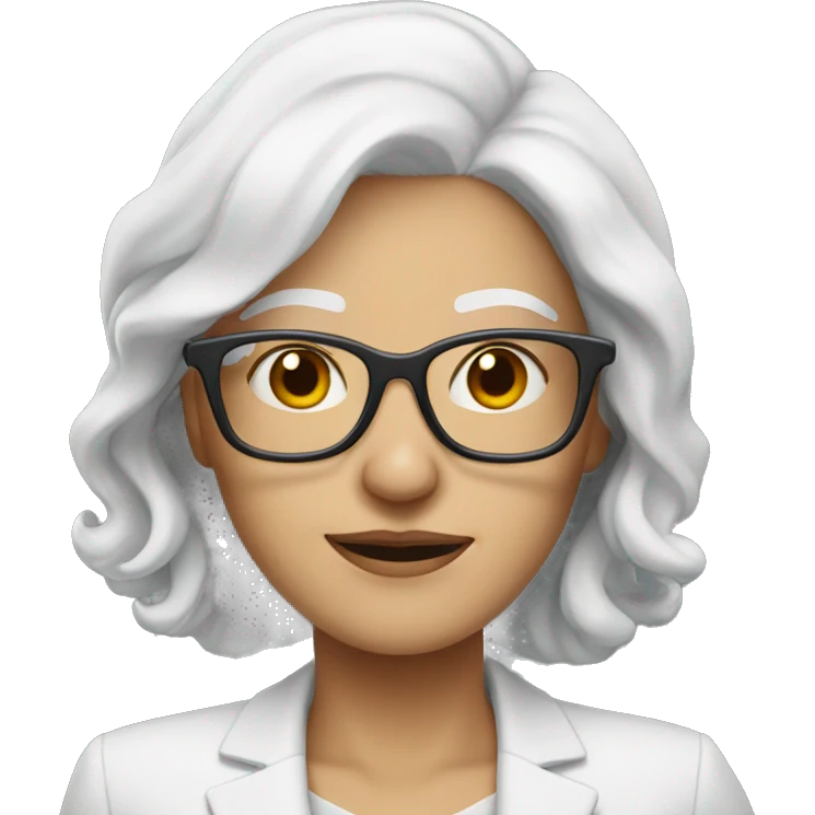 white haired lady with glasses emoji