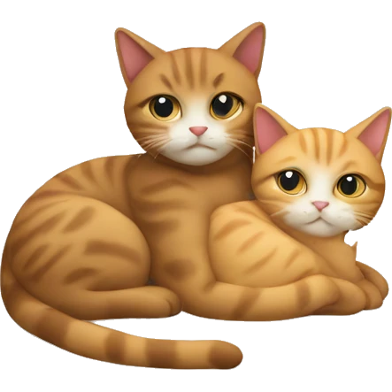 Two cats cuddling  emoji