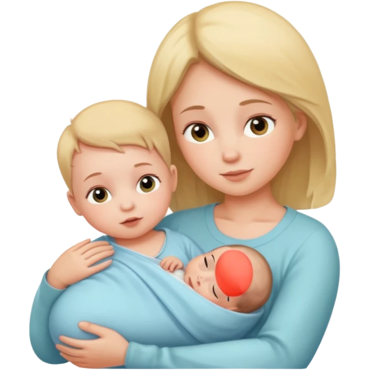newborn baby with mother emoji