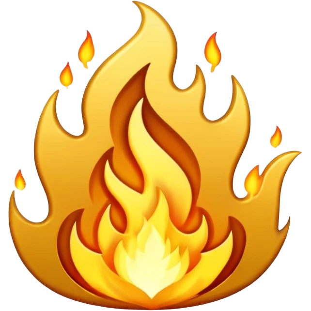 gold fire flame emoji