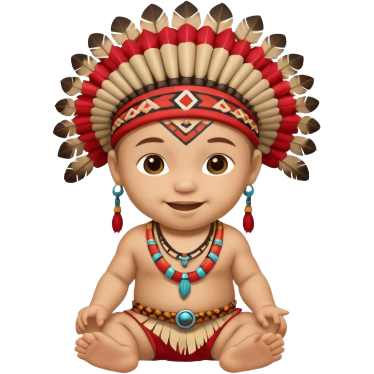 Indiozinho bebê meio branco. com características de índio roupinha de índio rosto também  emoji