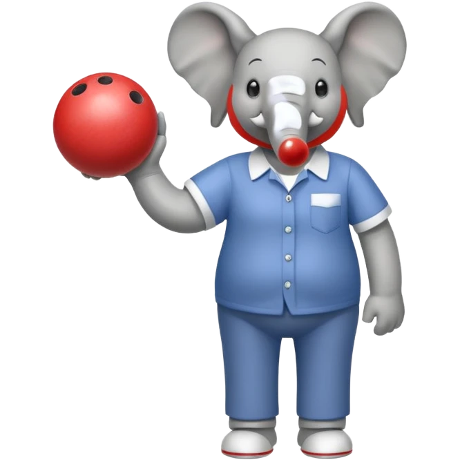 a elephant with hand and legs he is playing bowling   emoji