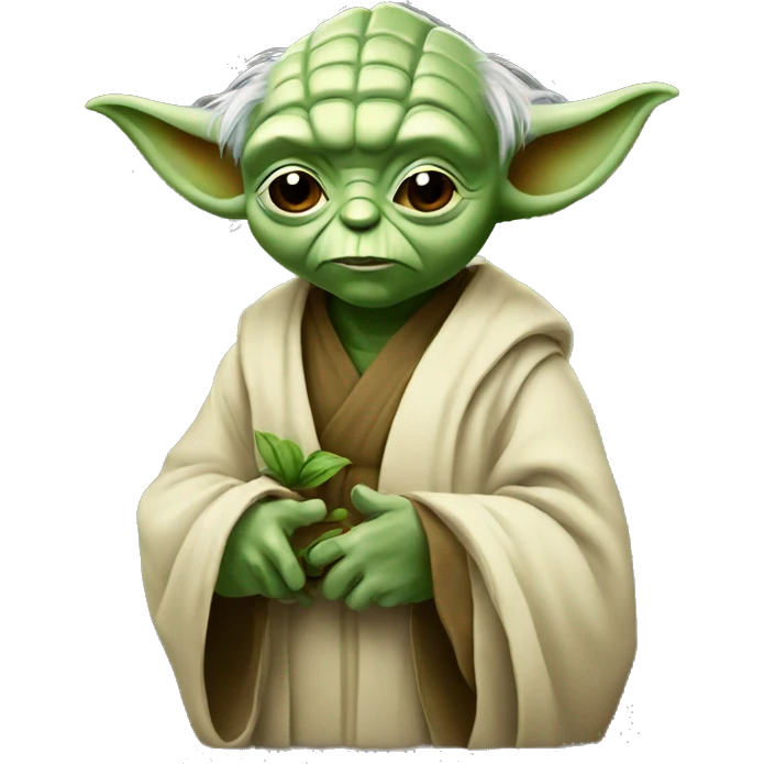 Yoda holding a discount emoji