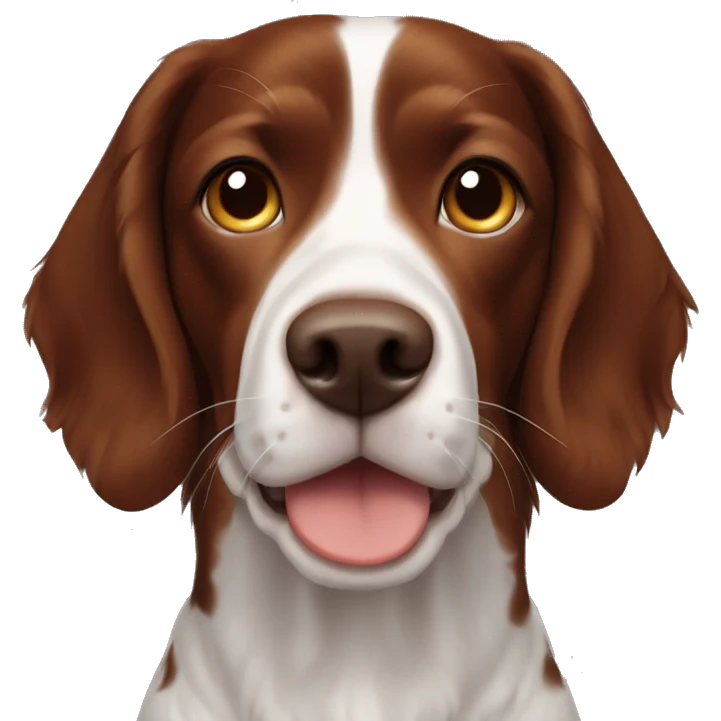 A dark brown Brittany spaniel dog emoji