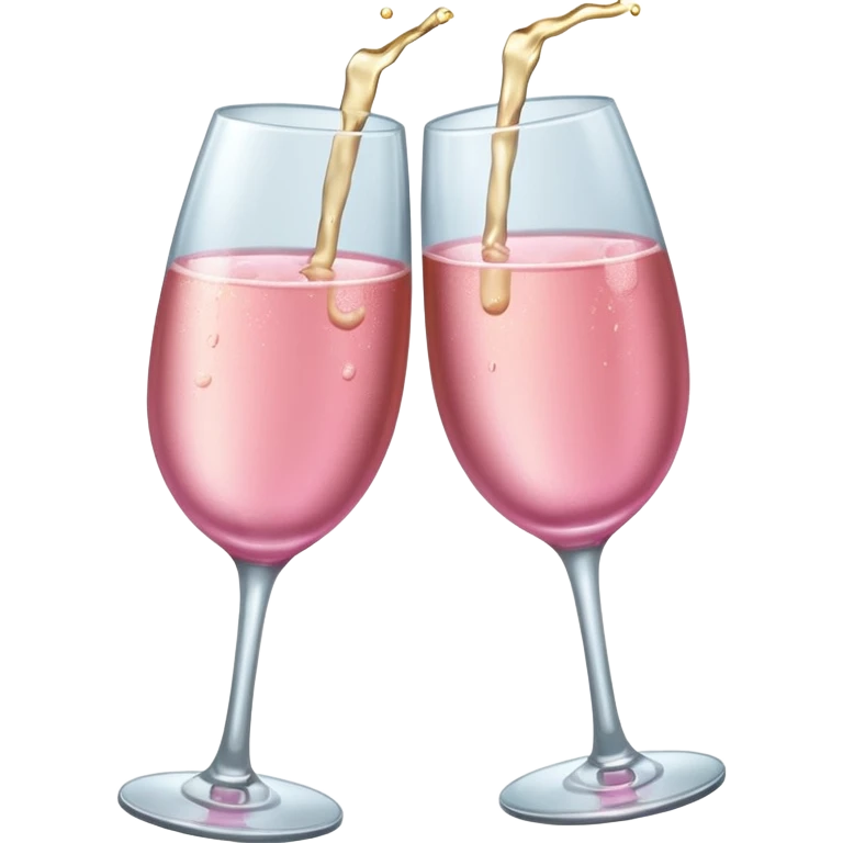 Pink champagne glasses clinking together  emoji