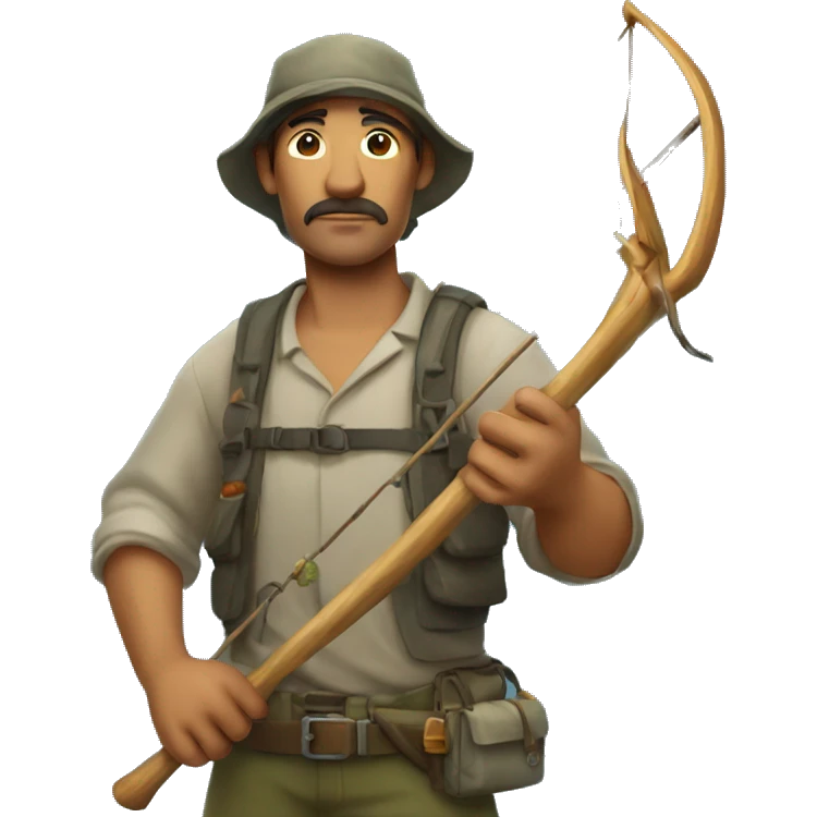 fish hunter with a harpoon in hand emoji
