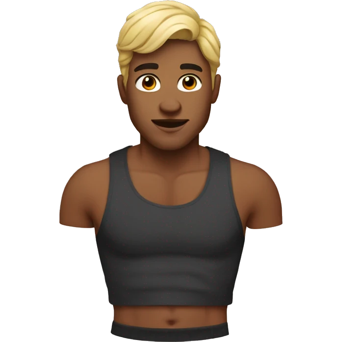 A man in a crop top emoji