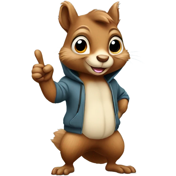 Squirrel in hoodie flipping the bird  emoji