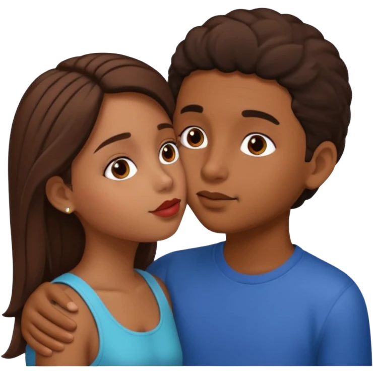 Puerto rican boy kissing girl emoji