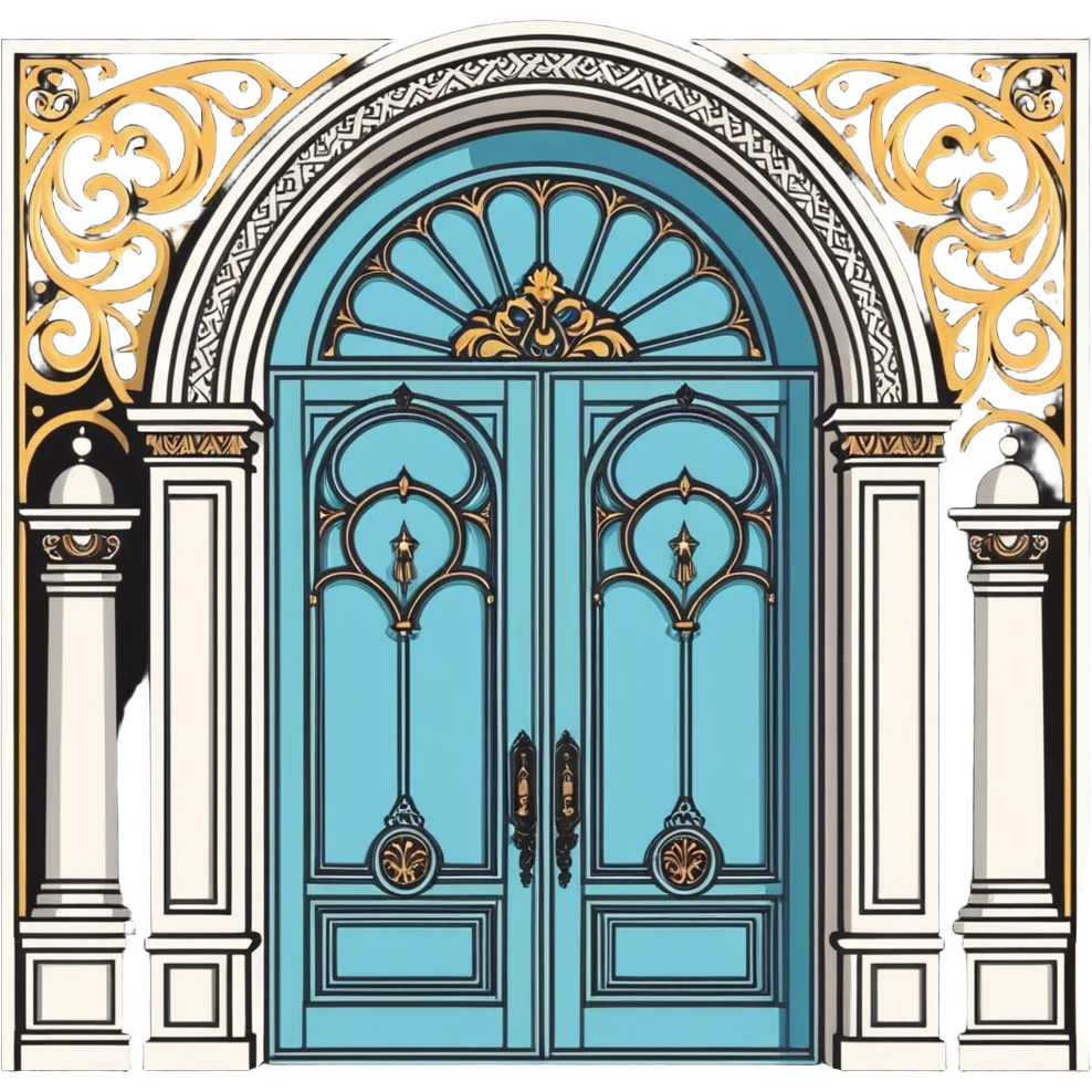 2 gigantic and open royal doors emoji