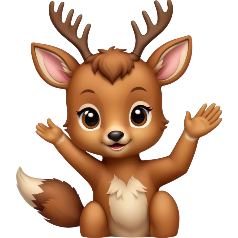 Baby deer waving and saying goodnight  emoji
