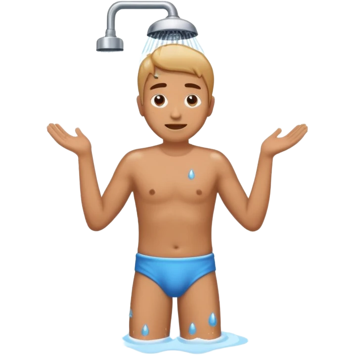 Man in shower full body emoji