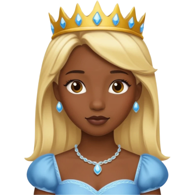 blonde haired princesse dark face emoji