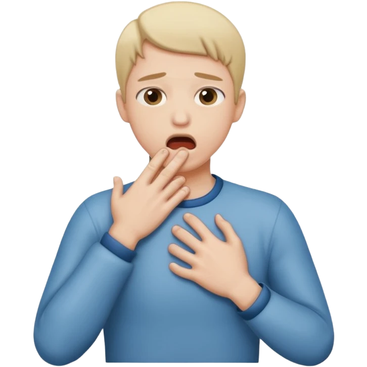 person choking themselves out, simple, clear pose emoji emoji