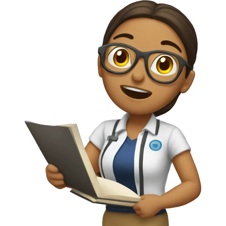 Monita estudiando sacando la lengua  emoji