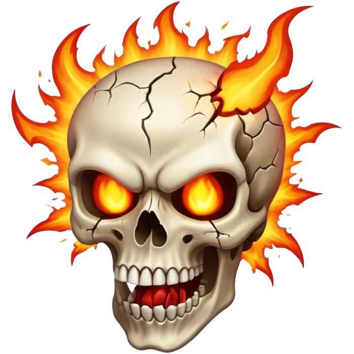A skull mixed with a demon whose head explodes emoji