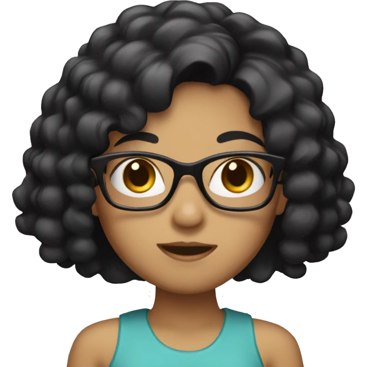 “Girl with black hair and glasses.” emoji