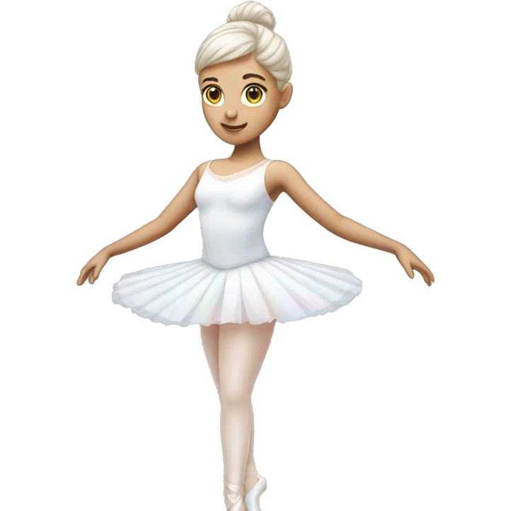 Pale holographic white ballerina  emoji