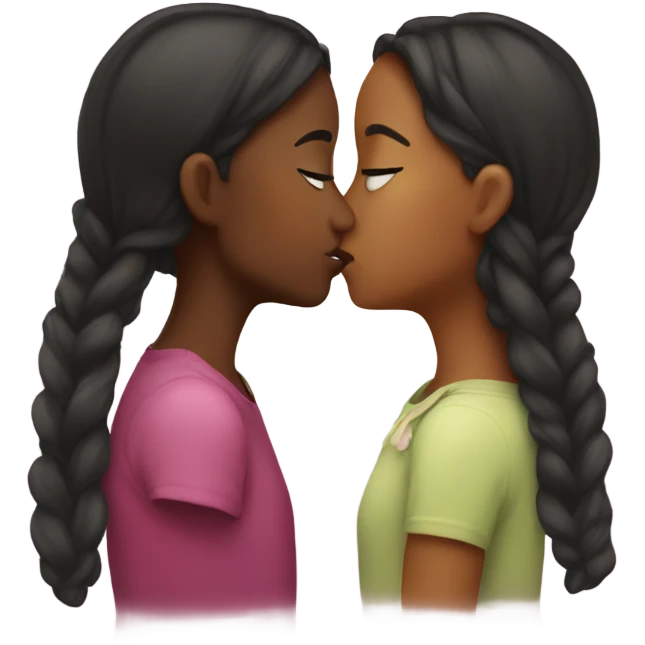 two girls kissing  emoji