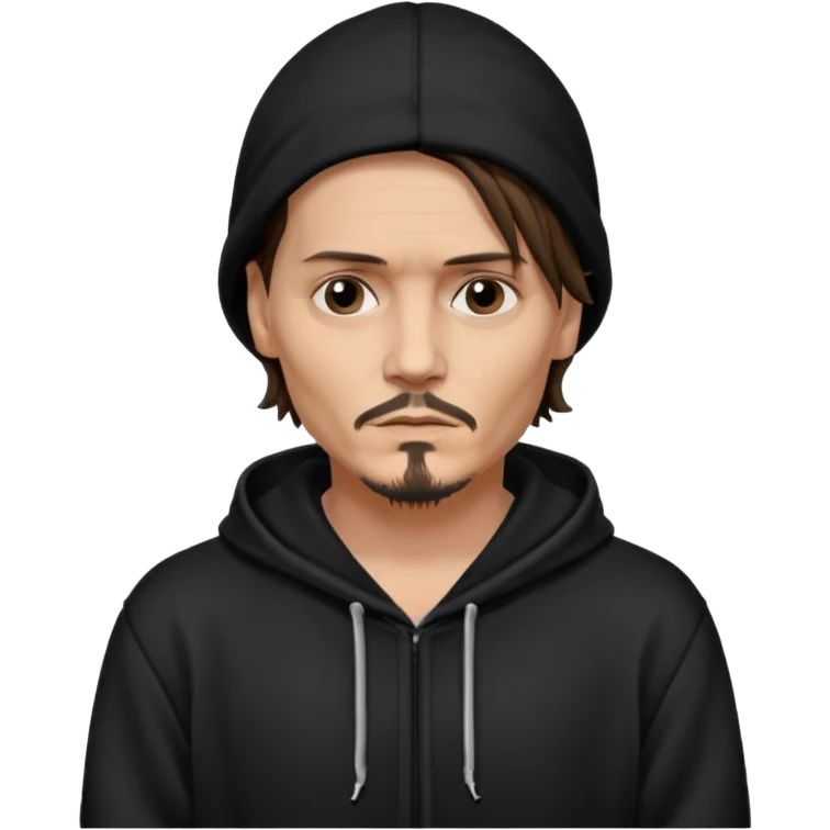 johnyy depp with black hoodie emoji